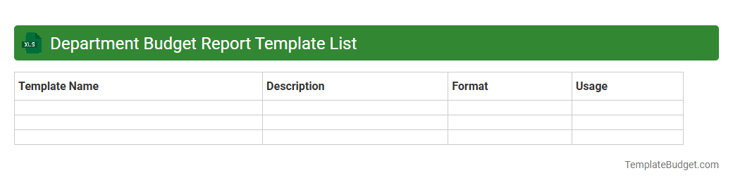 Department Budget Report Template List