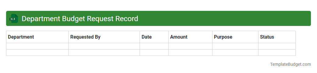 Department Budget Request Record