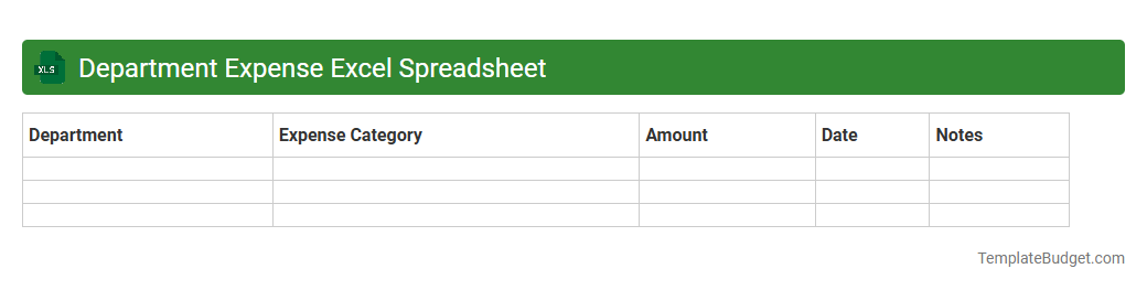 Department Expense Excel Spreadsheet