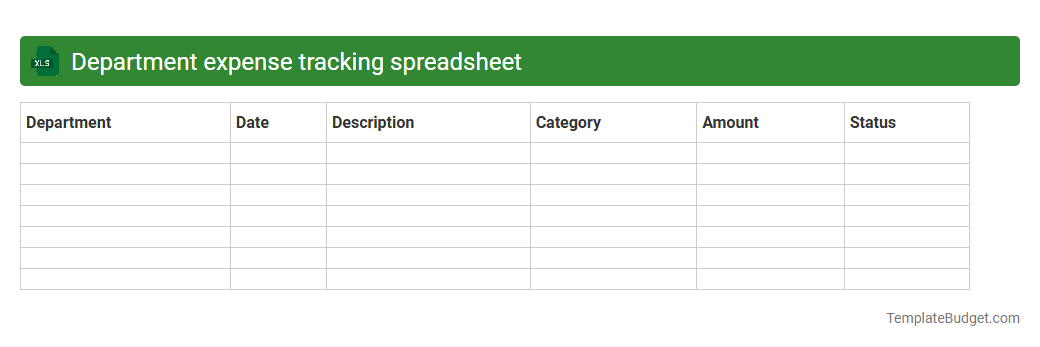 Department expense tracking spreadsheet