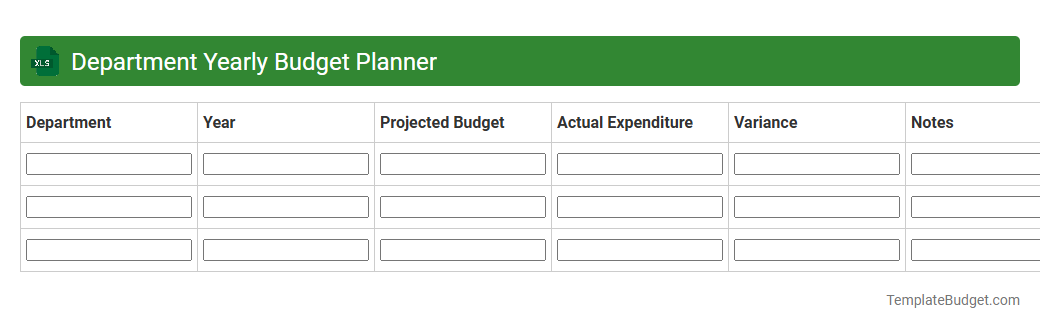Department Yearly Budget Planner