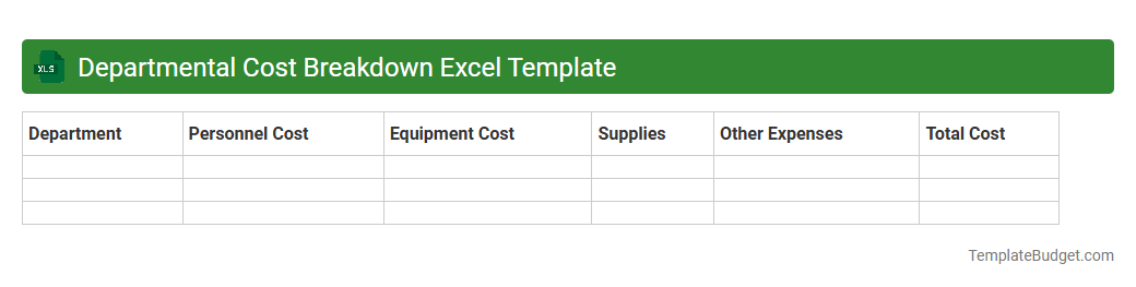 Departmental Cost Breakdown Excel Template