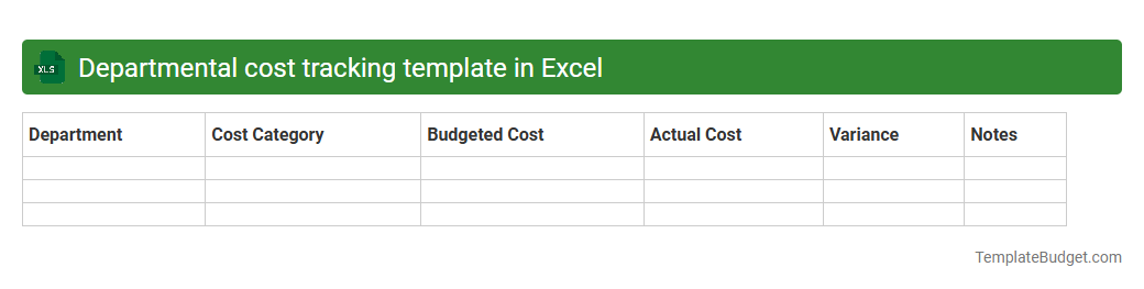 Departmental cost tracking template in Excel
