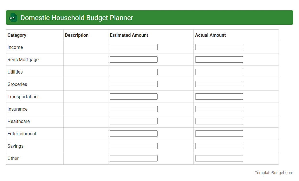 Domestic Household Budget Planner