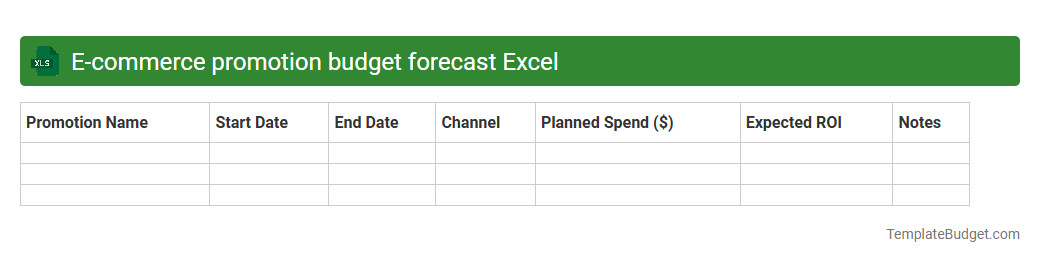 E-commerce promotion budget forecast Excel