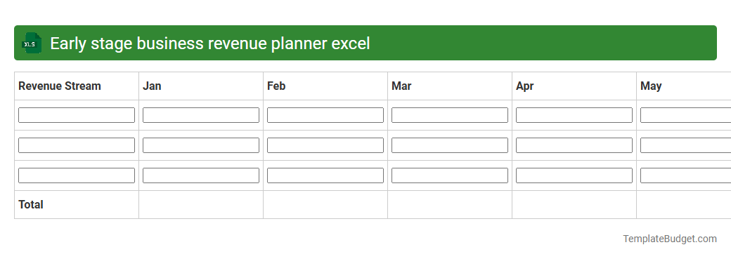 Early stage business revenue planner excel