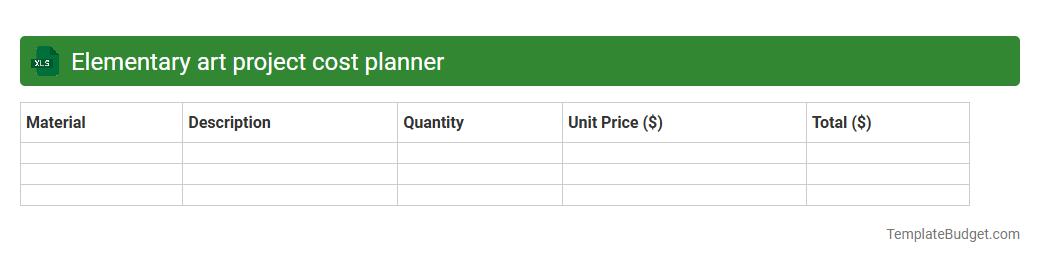 Elementary art project cost planner