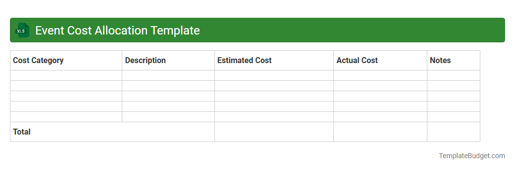 Event Cost Allocation Template