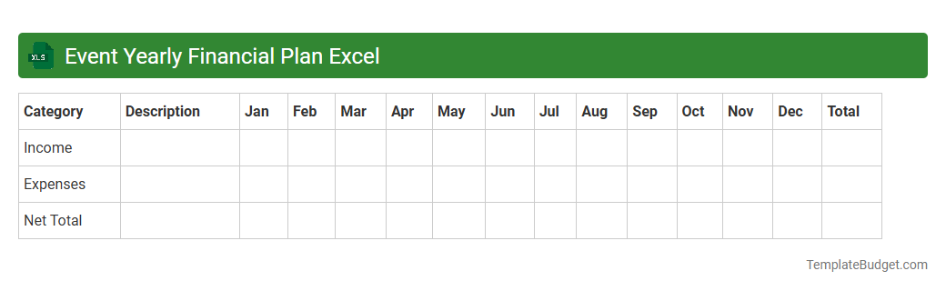 Event Yearly Financial Plan Excel
