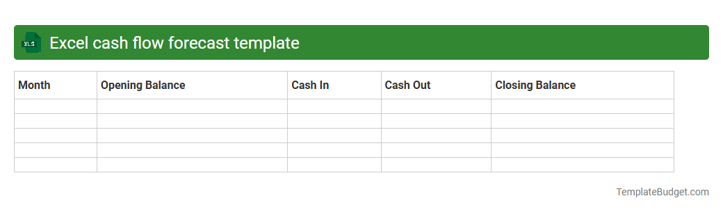 Excel cash flow forecast template