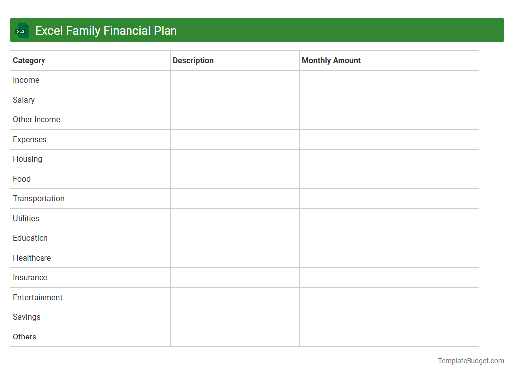 Excel Family Financial Plan