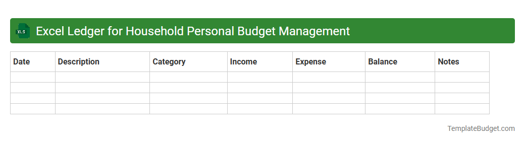 Excel Ledger for Household Personal Budget Management