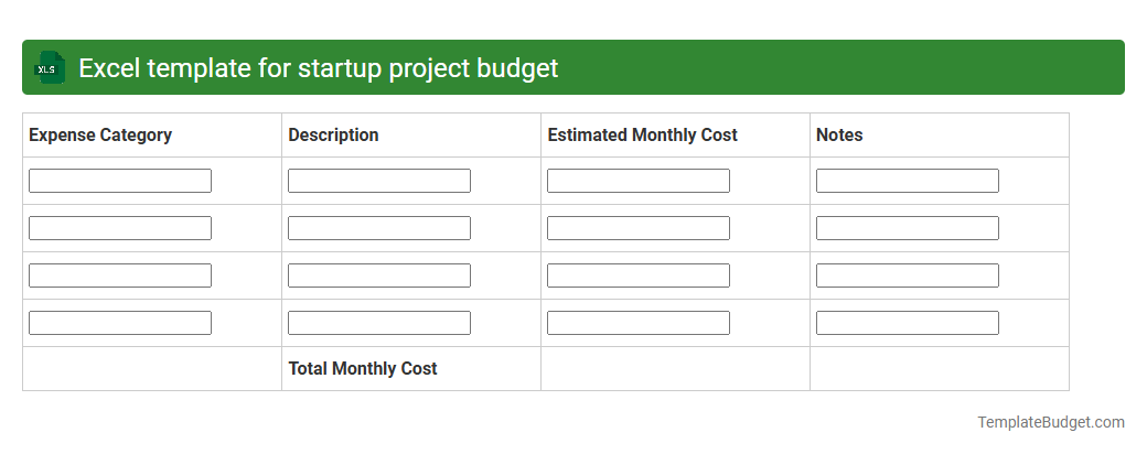 Excel template for startup project budget