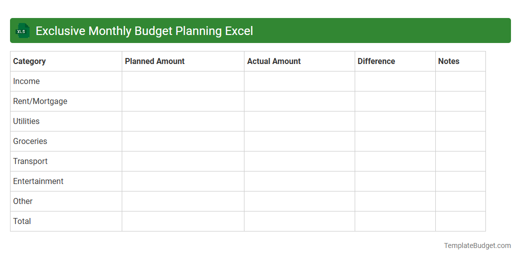 Exclusive Monthly Budget Planning Excel