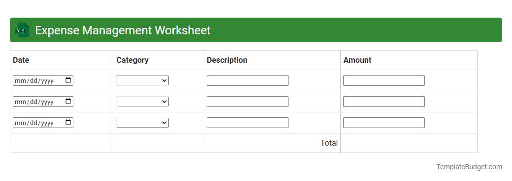 Expense Management Worksheet