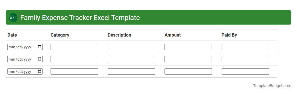 Family Expense Tracker Excel Template