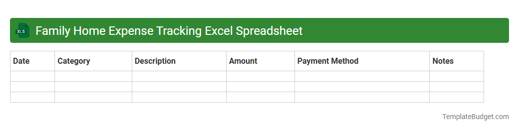 Family Home Expense Tracking Excel Spreadsheet