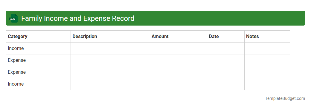 Family Income and Expense Record