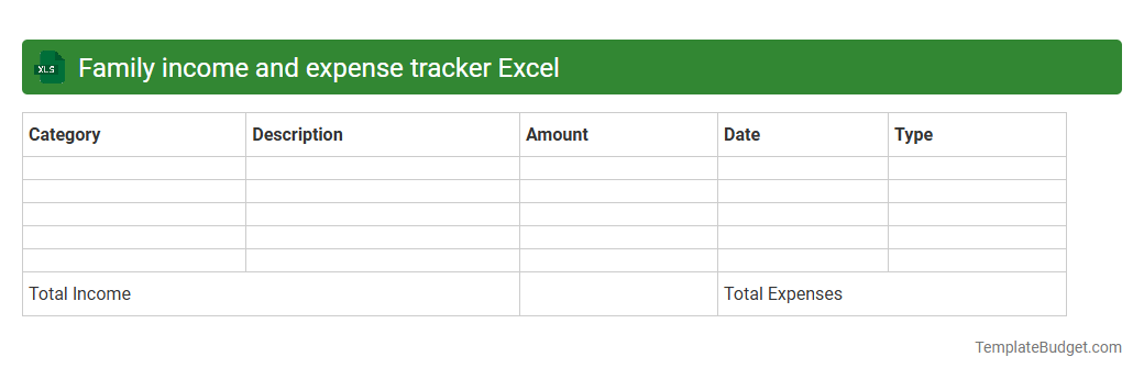 Family income and expense tracker Excel