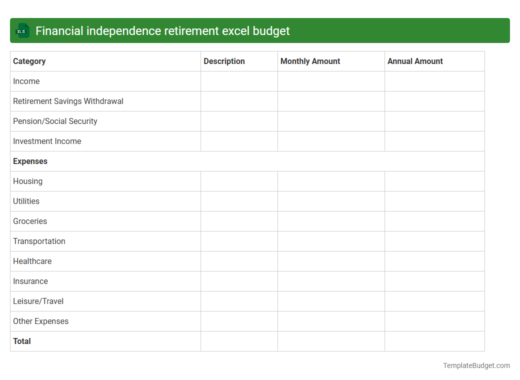 Financial independence retirement excel budget