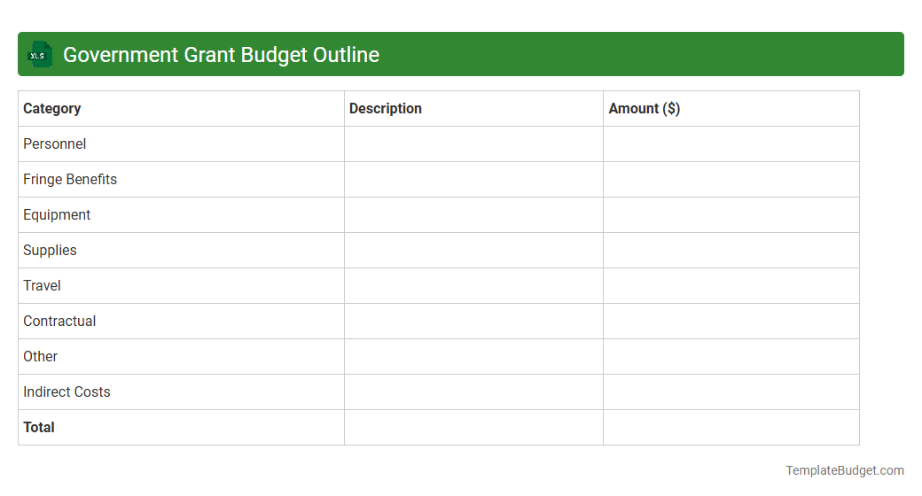 Government Grant Budget Outline