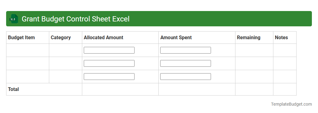 Grant Budget Control Sheet Excel