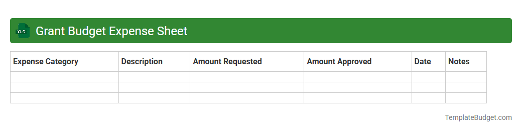 Grant Budget Expense Sheet