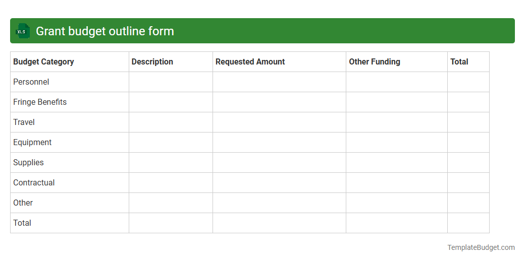 Grant budget outline form