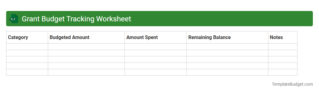 Grant Budget Tracking Worksheet