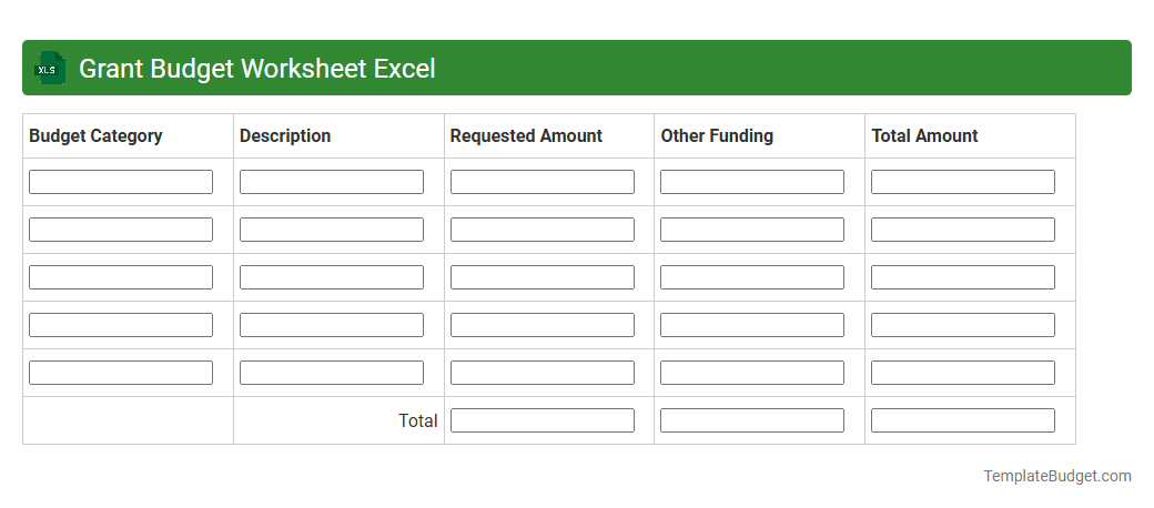 Grant Budget Worksheet Excel