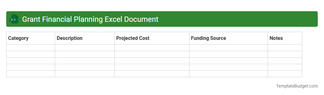 Grant Financial Planning Excel Document