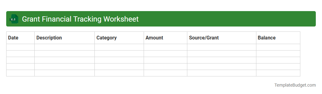Grant Financial Tracking Worksheet