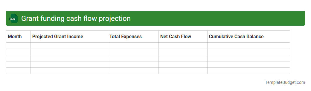 Grant funding cash flow projection