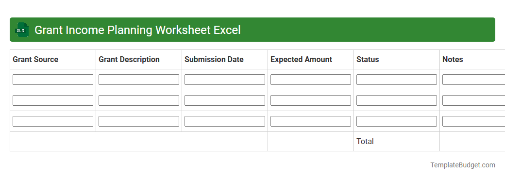 Grant Income Planning Worksheet Excel