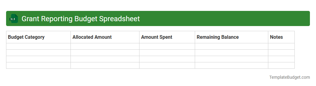 Grant Reporting Budget Spreadsheet