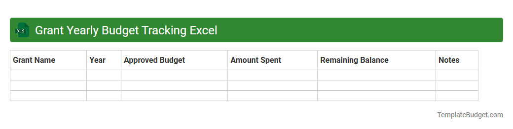 Grant Yearly Budget Tracking Excel