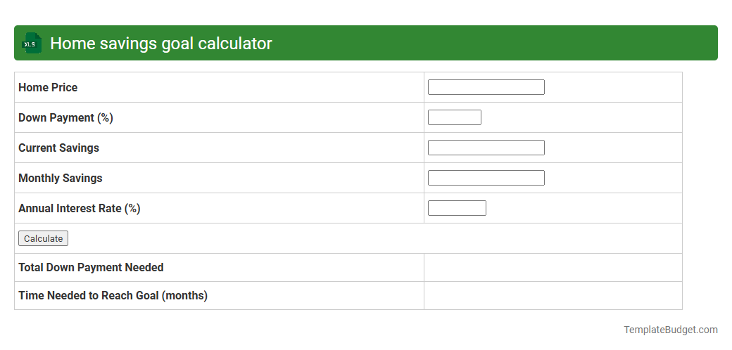 Home savings goal calculator