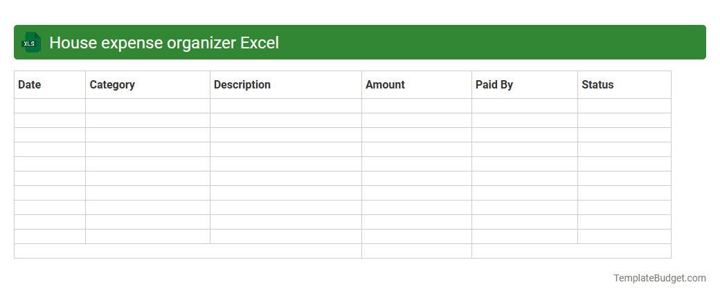 House expense organizer Excel