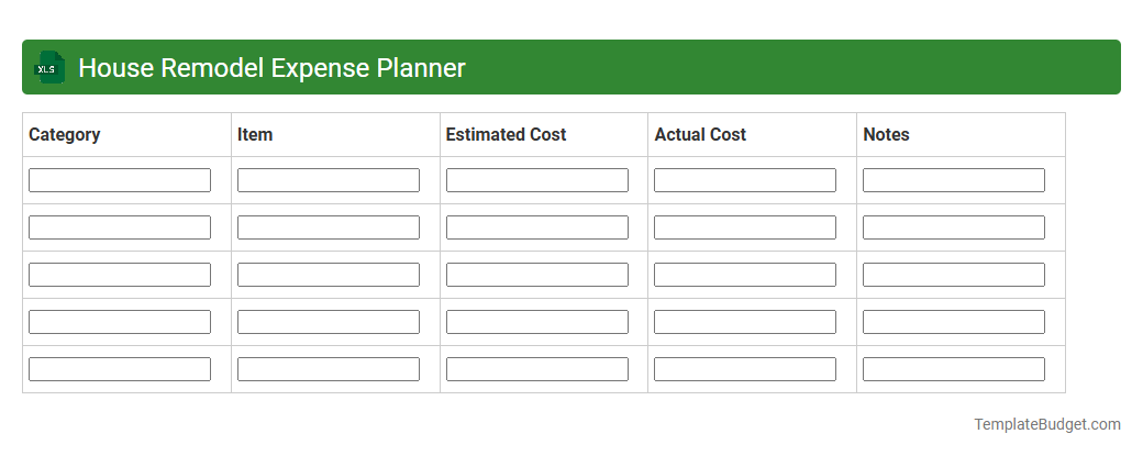 House Remodel Expense Planner