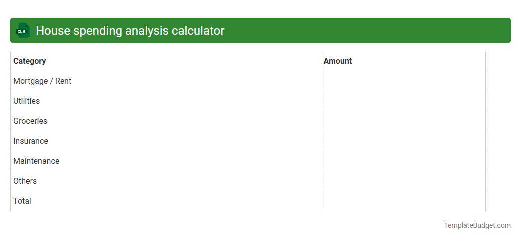 House spending analysis calculator