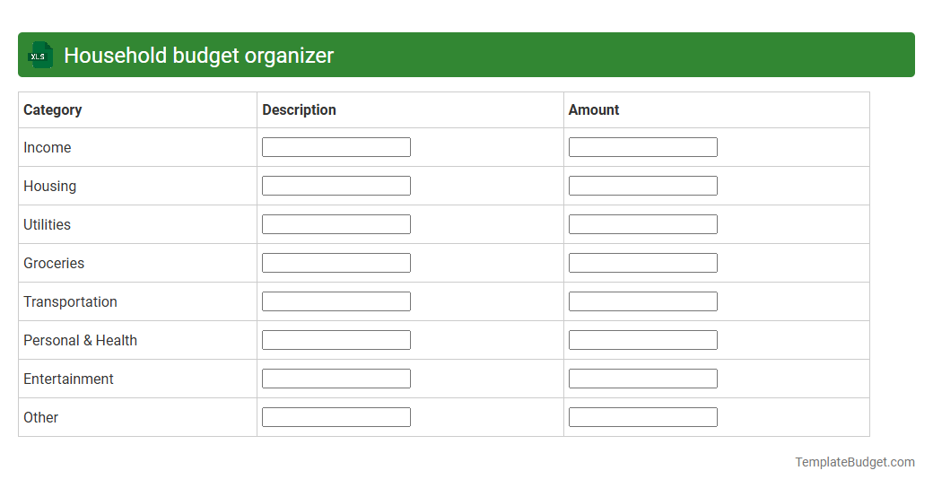 Household budget organizer