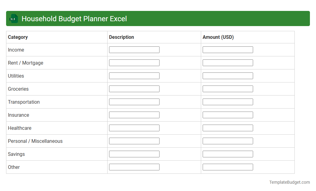 Household Budget Planner Excel