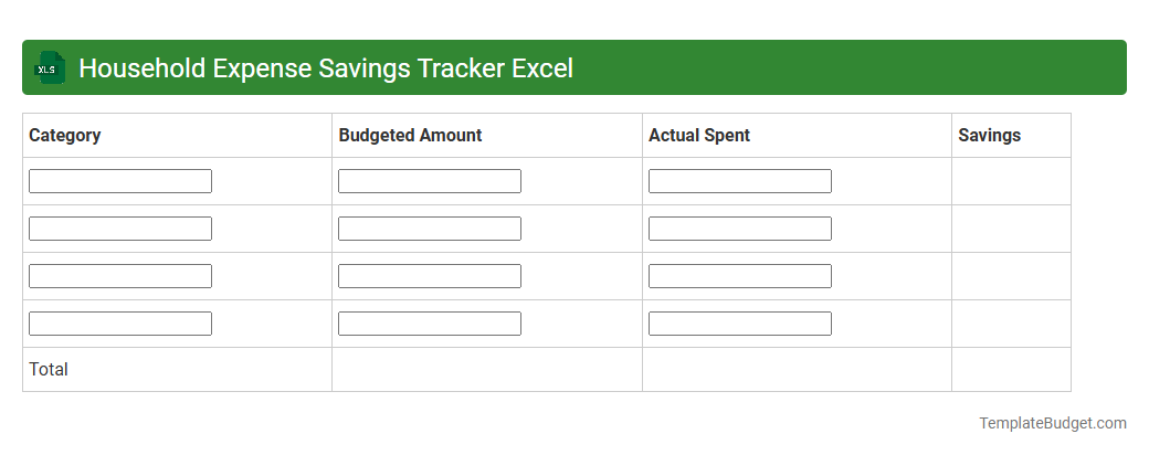Household Expense Savings Tracker Excel