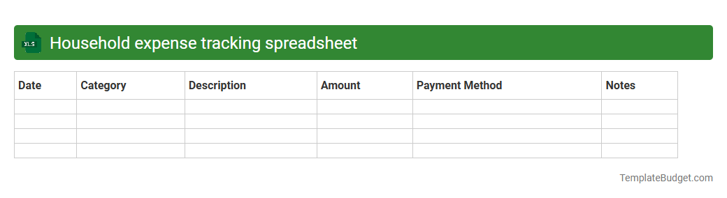 Household expense tracking spreadsheet