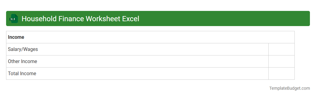 Household Finance Worksheet Excel