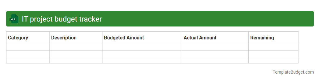 IT project budget tracker