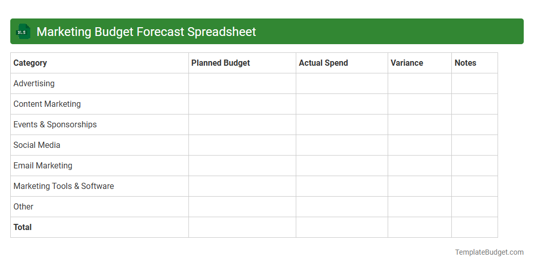 Marketing Budget Forecast Spreadsheet