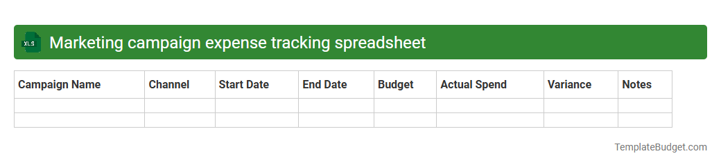 Marketing campaign expense tracking spreadsheet