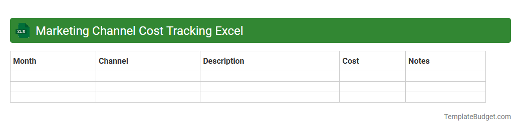 Marketing Channel Cost Tracking Excel