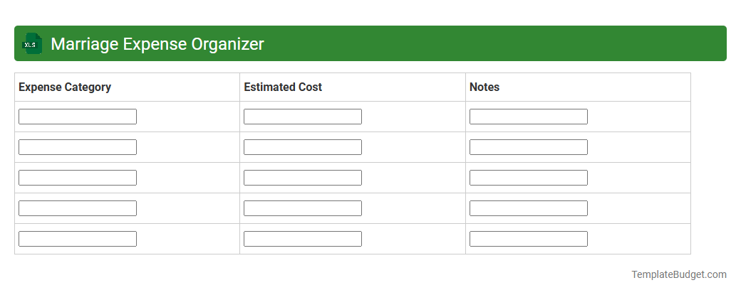 Marriage Expense Organizer